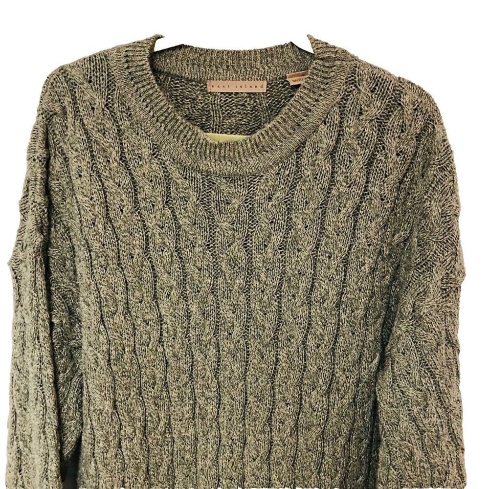 East Island Mens Cable Knit‎ Chunky Sweater Dress USA Cotton Tan XL Preppy